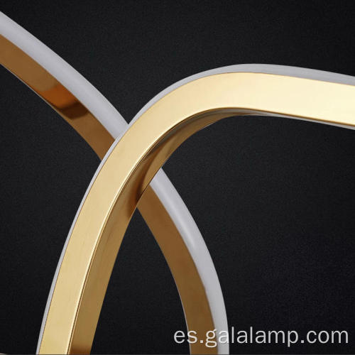 Lámpara de araña LED minimalista con anillo enlazado en oro